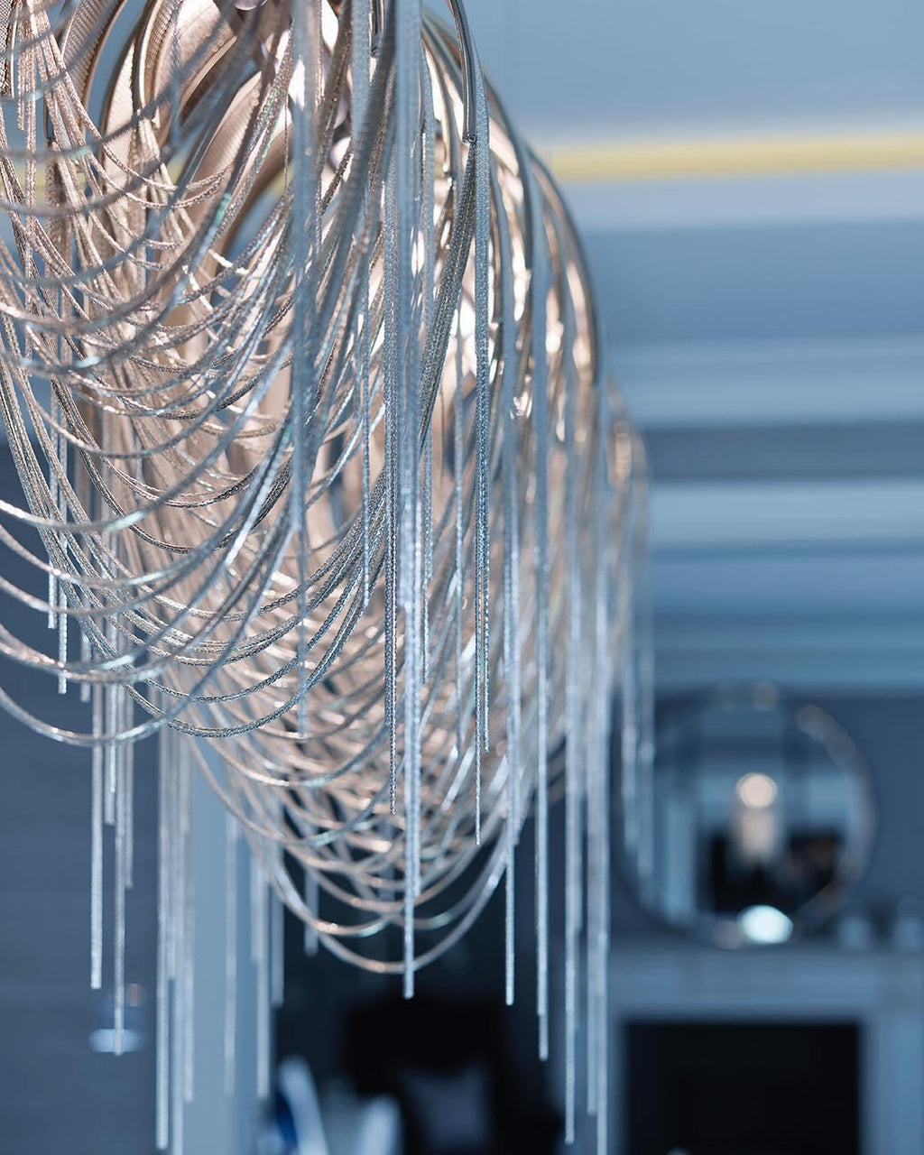 Lustra Lustre Superposé Chaîne Nickel Luxe - Neutralighting