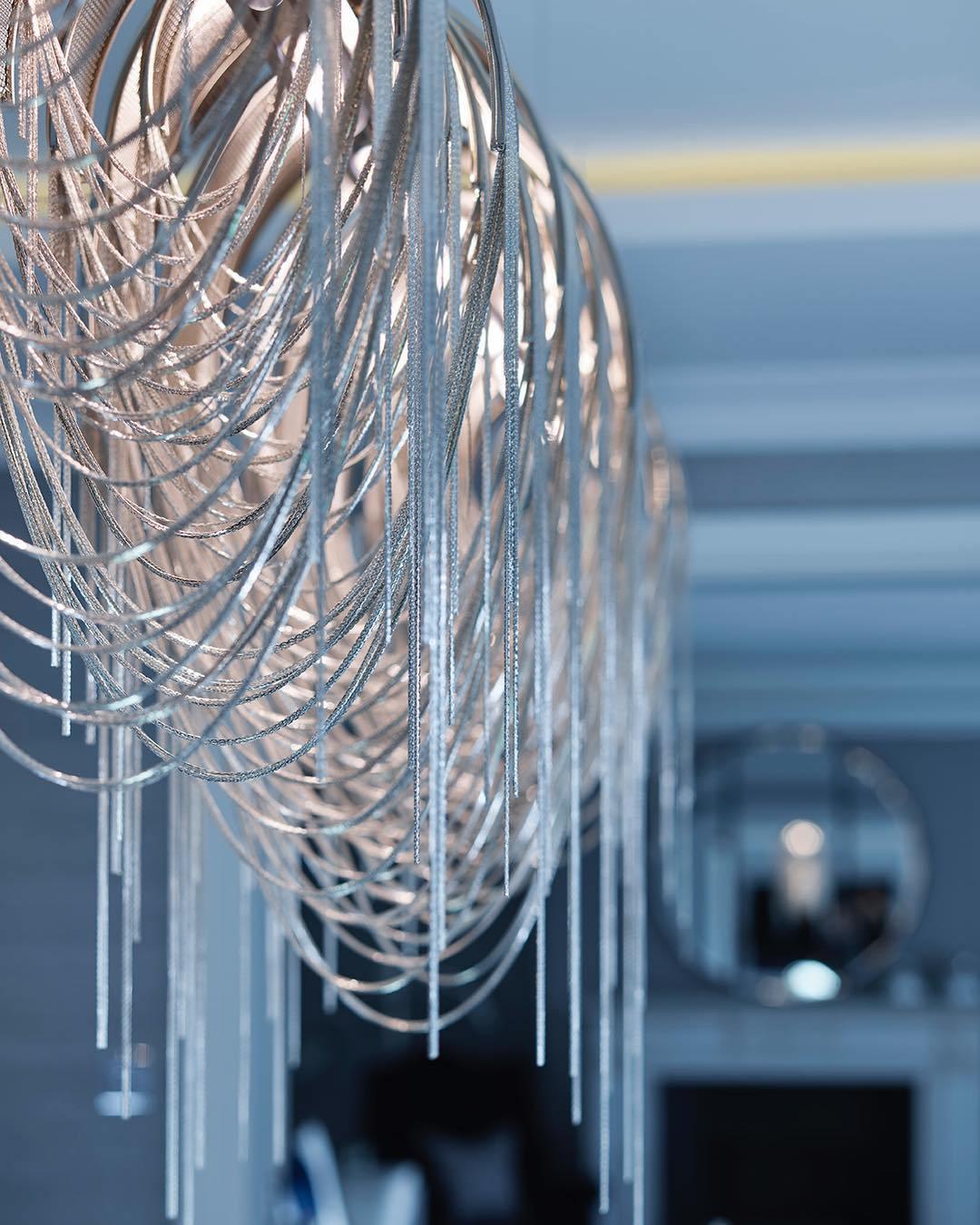 Lustra Lustre Superposé Chaîne Nickel Luxe - Neutralighting