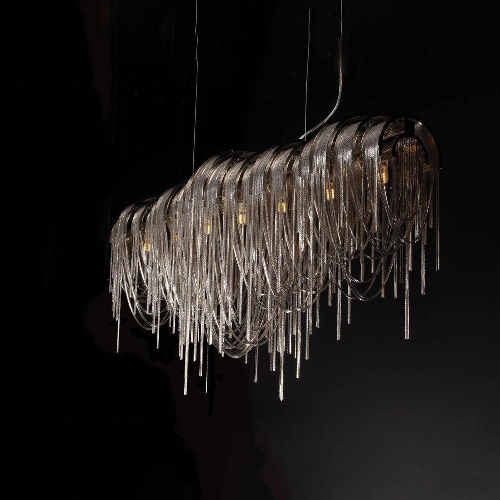 Lustra Lustre Superposé Chaîne Nickel Luxe - Neutralighting