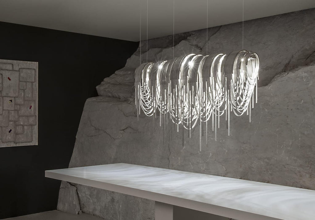 Lustra Lustre Superposé Chaîne Nickel Luxe - Neutralighting