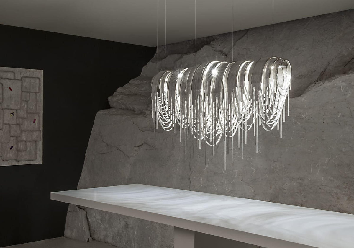 Lustra Lustre Superposé Chaîne Nickel Luxe - Neutralighting