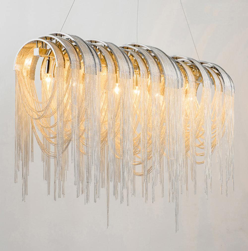 Lustra Lustre Superposé Chaîne Nickel Luxe - Neutralighting