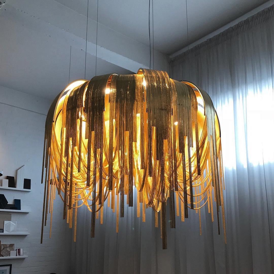 Lustra Lustre Superposé Chaîne Nickel Luxe - Neutralighting