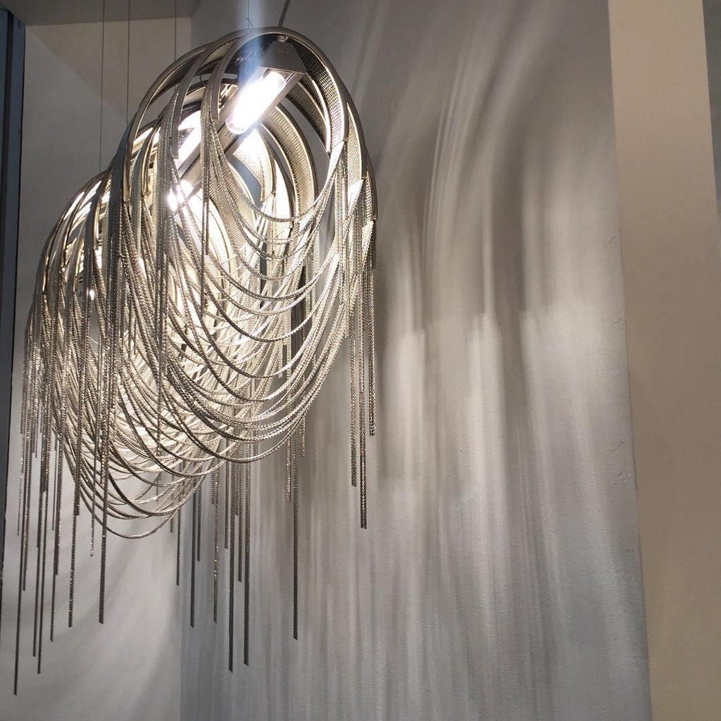 Lustra Lustre Superposé Chaîne Nickel Luxe - Neutralighting