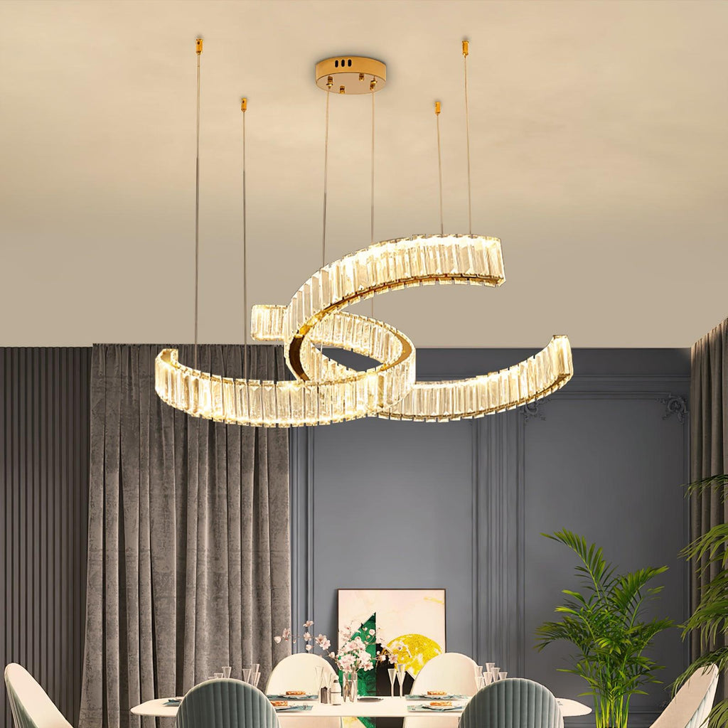 Lustra Chandelier Spiral en Cristal Doré Glam - Neutralighting
