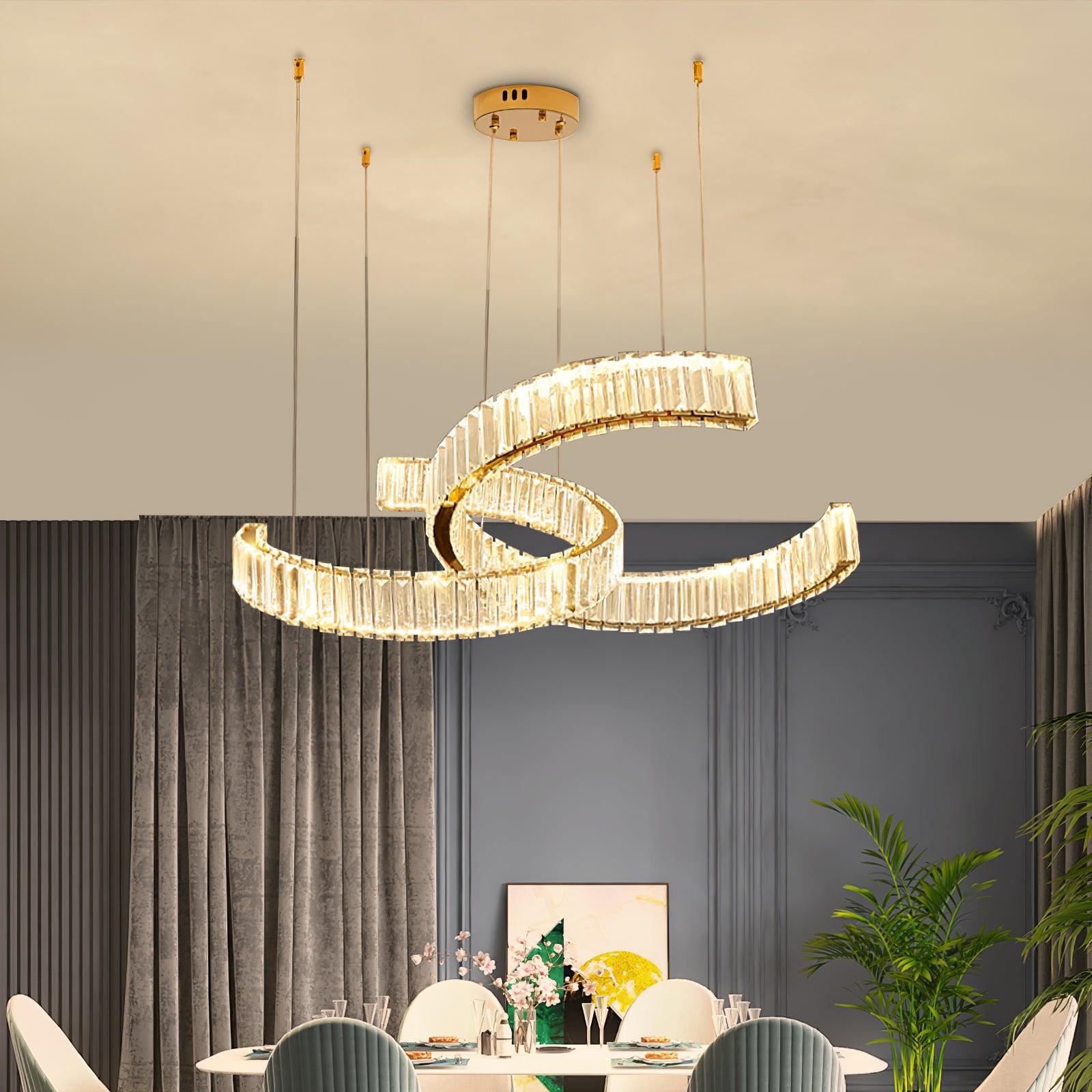 Lustra Chandelier Spiral en Cristal Doré Glam - Neutralighting