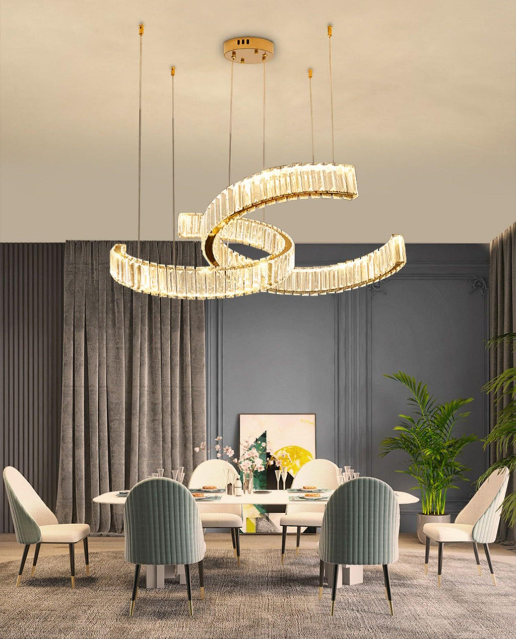 Lustra Chandelier Spiral en Cristal Doré Glam - Neutralighting