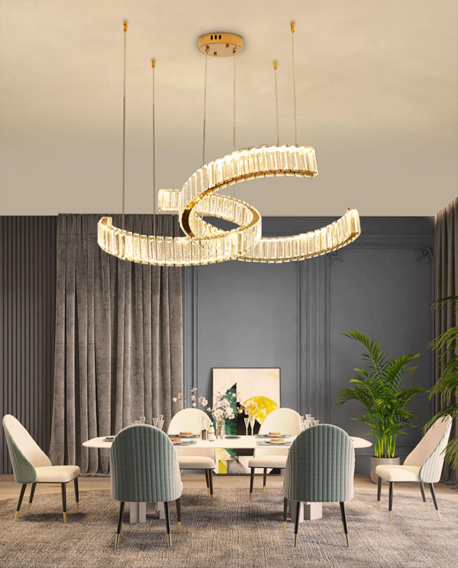 Lustra Chandelier Spiral en Cristal Doré Glam - Neutralighting