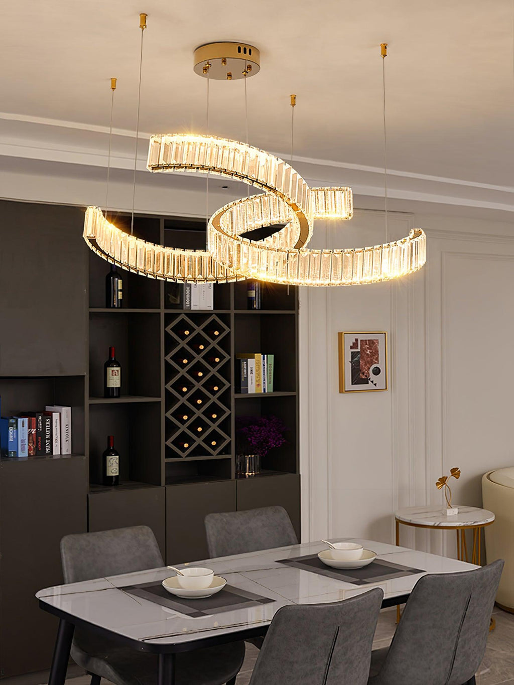 Lustra Chandelier Spiral en Cristal Doré Glam - Neutralighting