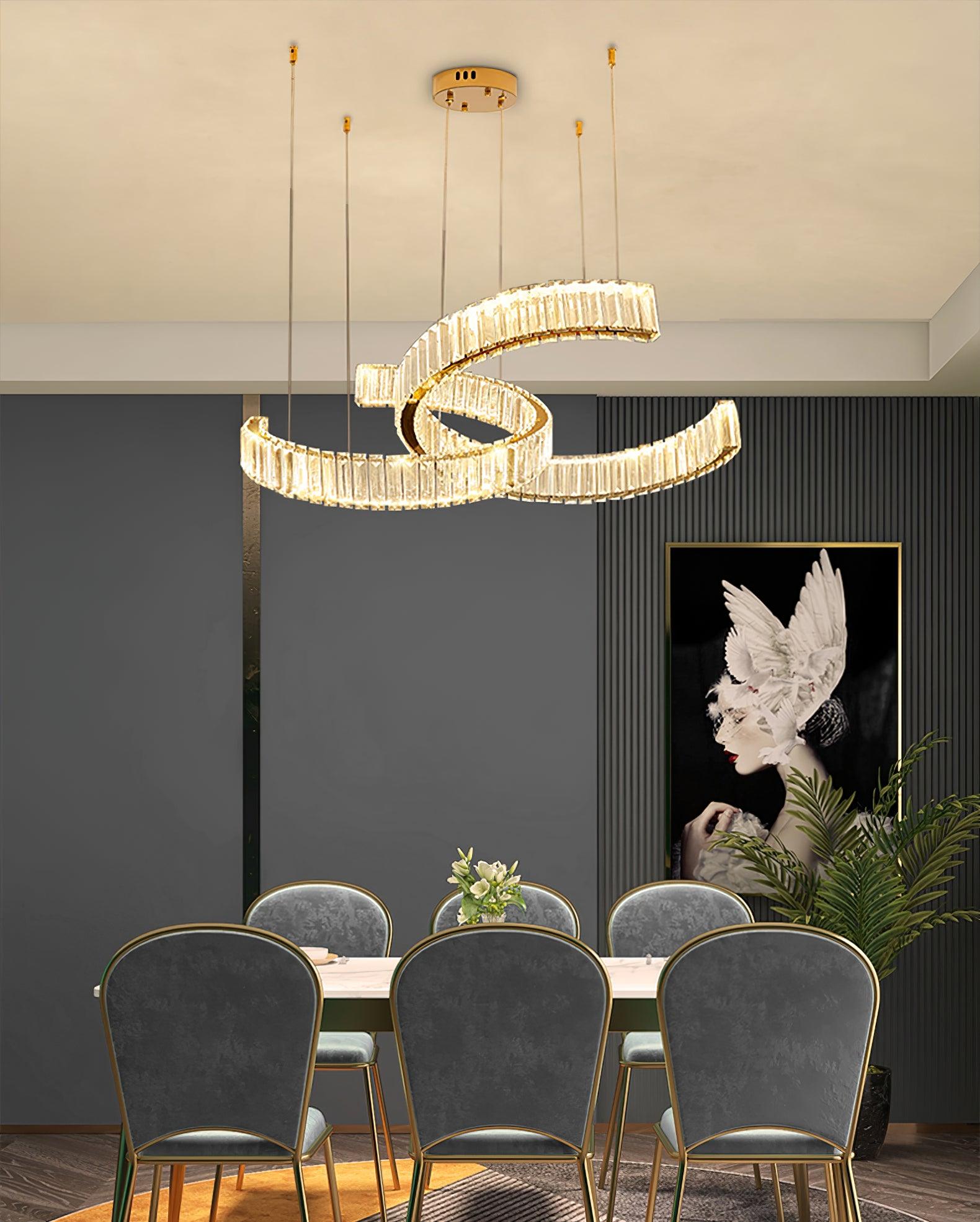 Lustra Chandelier Spiral en Cristal Doré Glam - Neutralighting