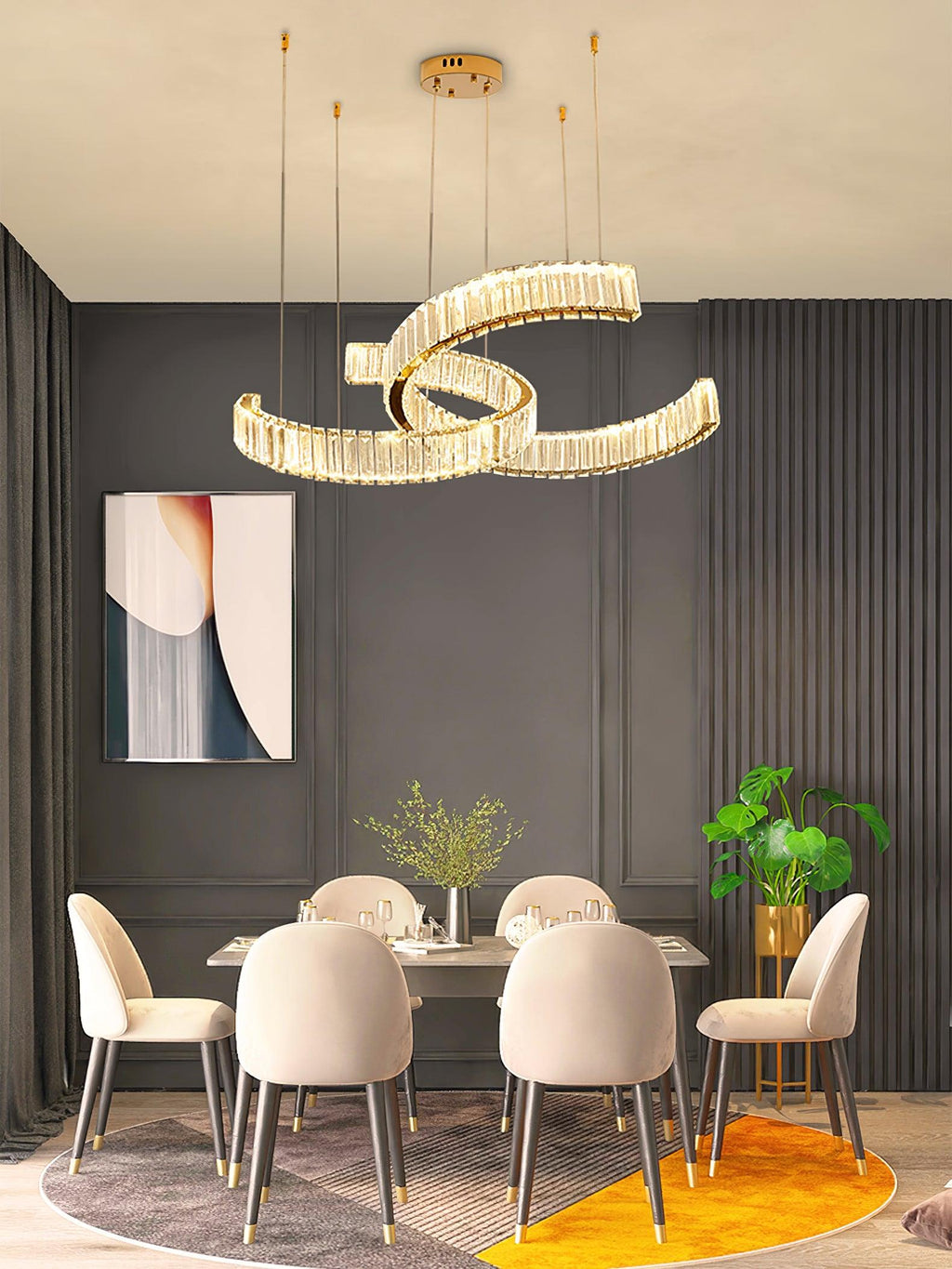 Lustra Chandelier Spiral en Cristal Doré Glam - Neutralighting