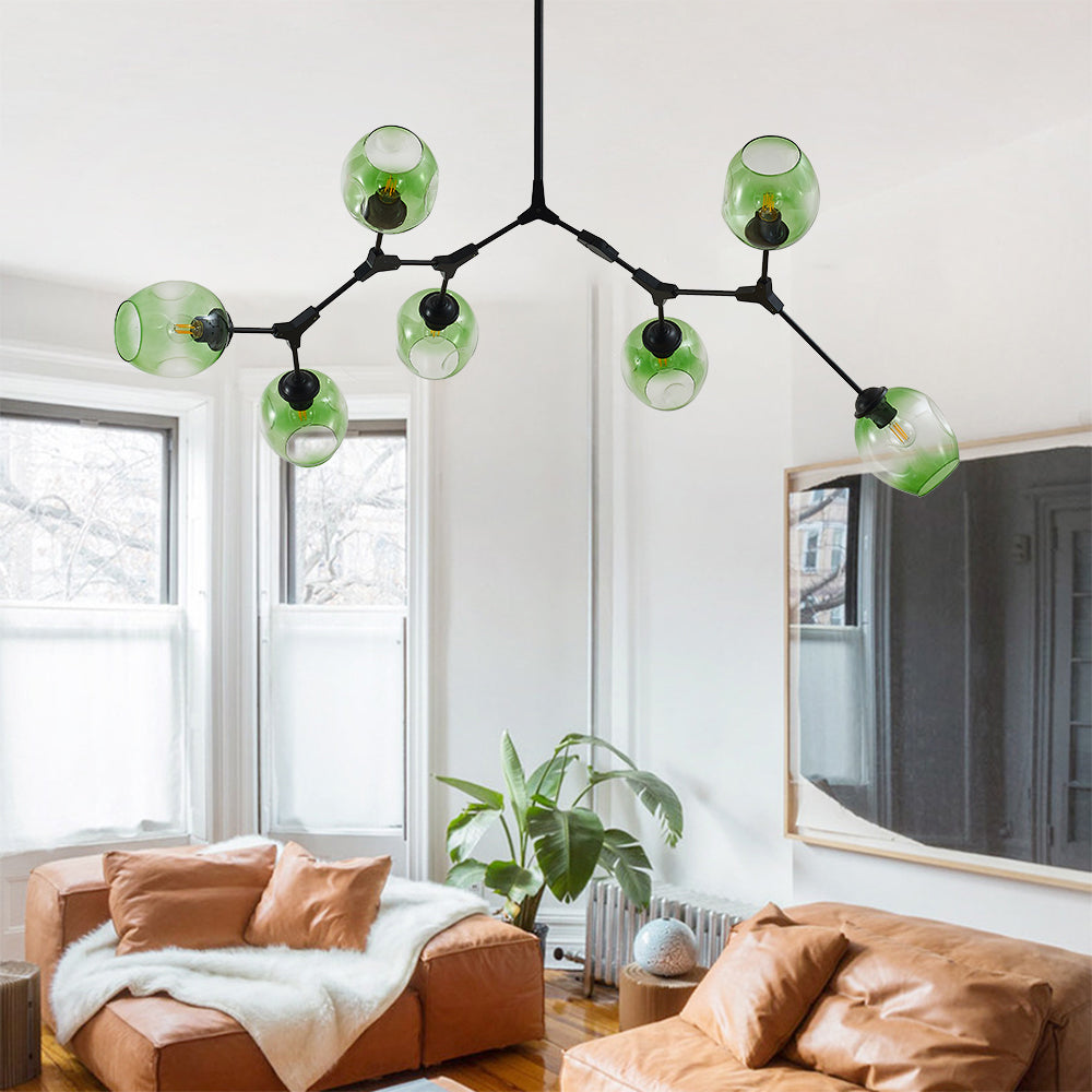 Kirae Suspension Nordique. Verre. Noir/Or. Salon - Neutralighting