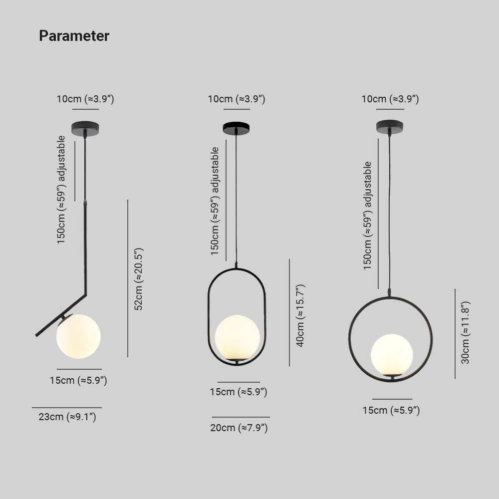 Valentina Suspension Sphérique - Décoration de Chambre - Style Minimaliste - Neutralighting