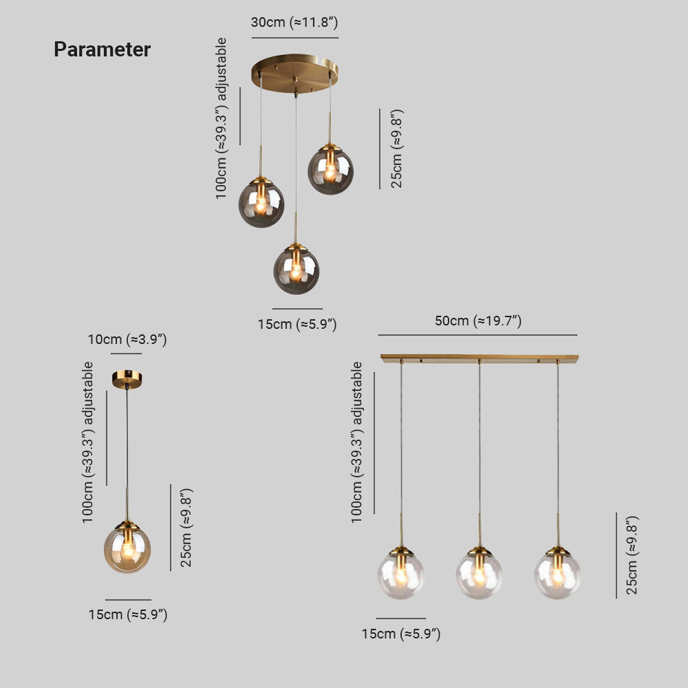 Narell Luminaires Suspension Verre Transparent Ambre - Neutralighting
