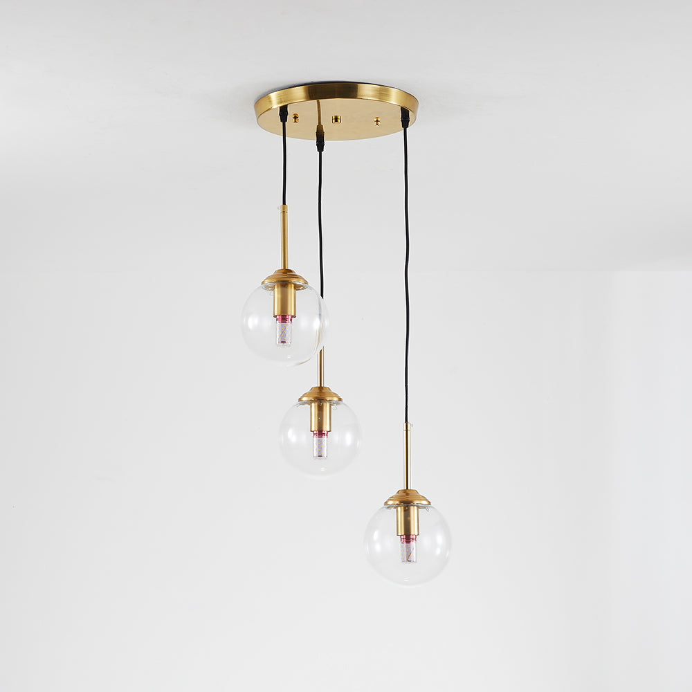 Narell Luminaires Suspension Verre Transparent Ambre - Neutralighting