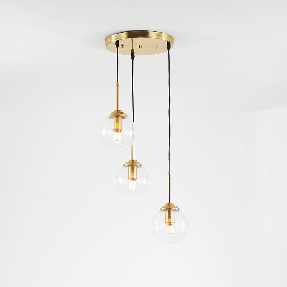 Narell Luminaires Suspension Verre Transparent Ambre - Neutralighting