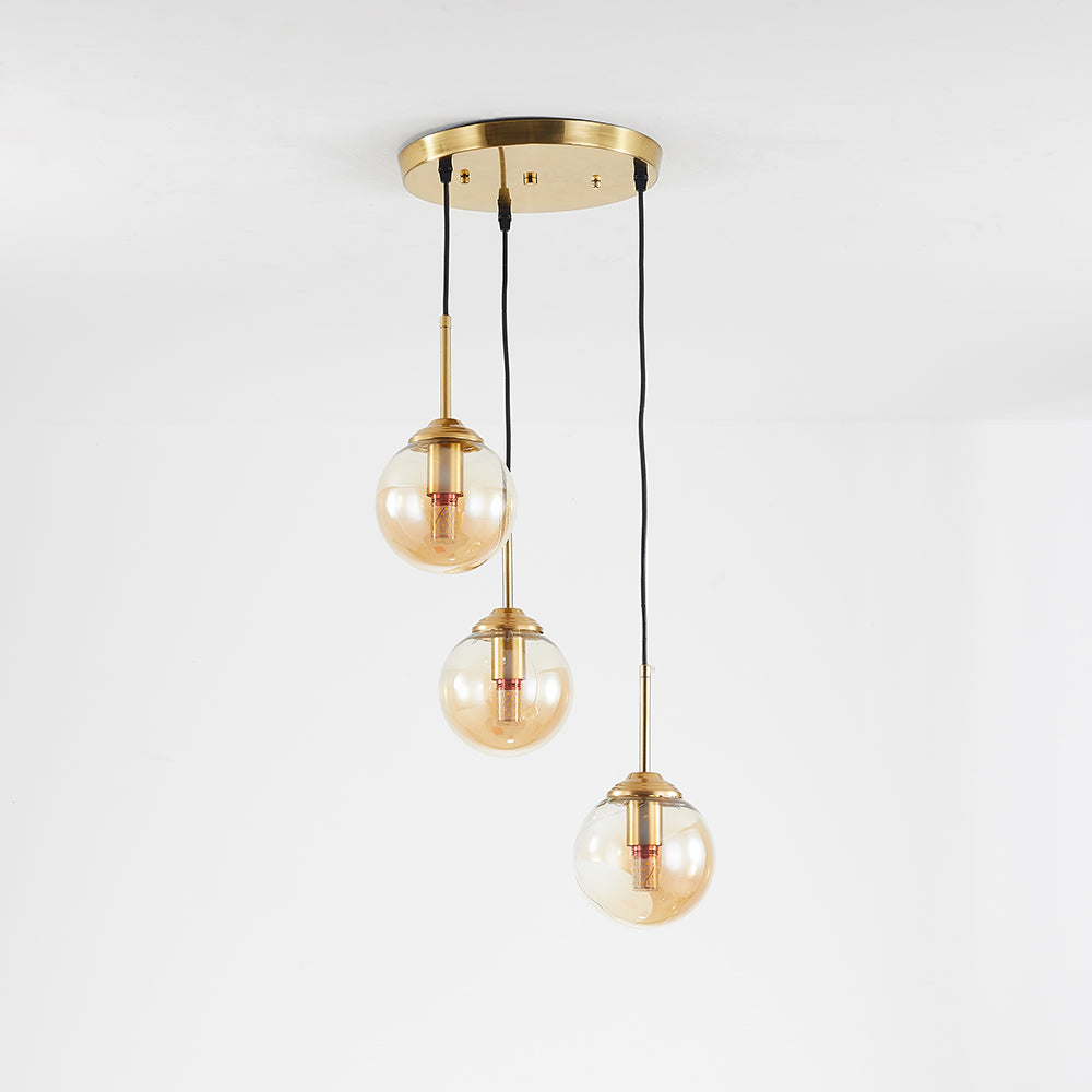 Narell Luminaires Suspension Verre Transparent Ambre - Neutralighting