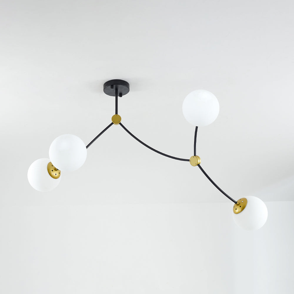 Valentina Plafonnier Linéaire Minimaliste, Metal, Or, Salon - Neutralighting