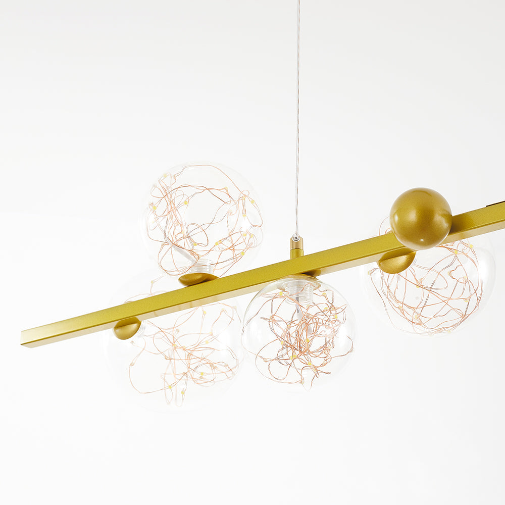 Valentina Suspension Boule Moderne, Métal/Verre, Doré/Noir, Salon - Neutralighting