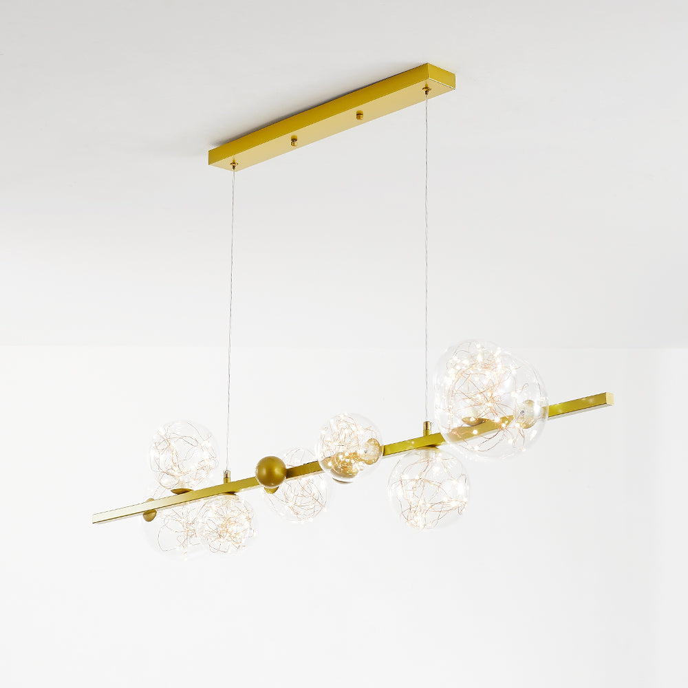 Valentina Suspension Boule Moderne, Métal/Verre, Doré/Noir, Salon - Neutralighting