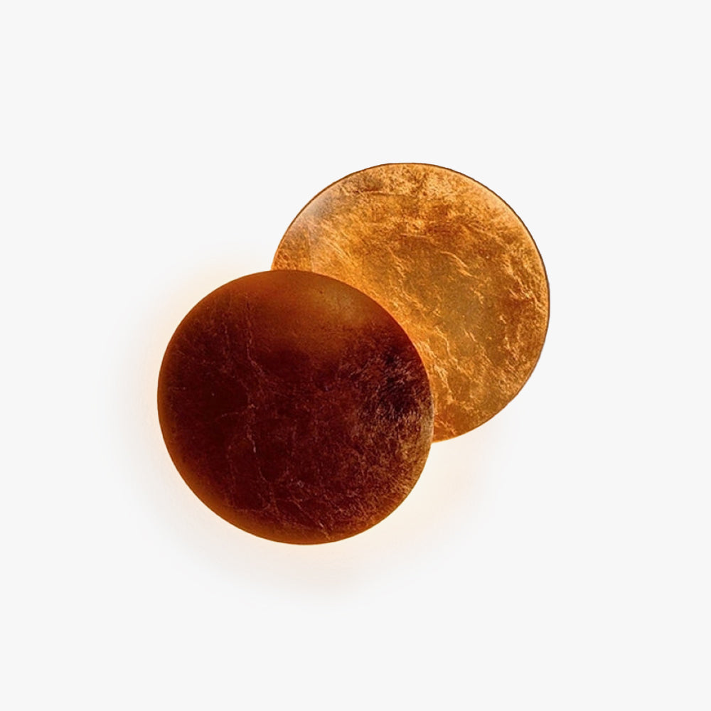 Wylla Applique Murale Ronde Scandinave. Métal. Rouge/Or/Bronze. Salon - Neutralighting
