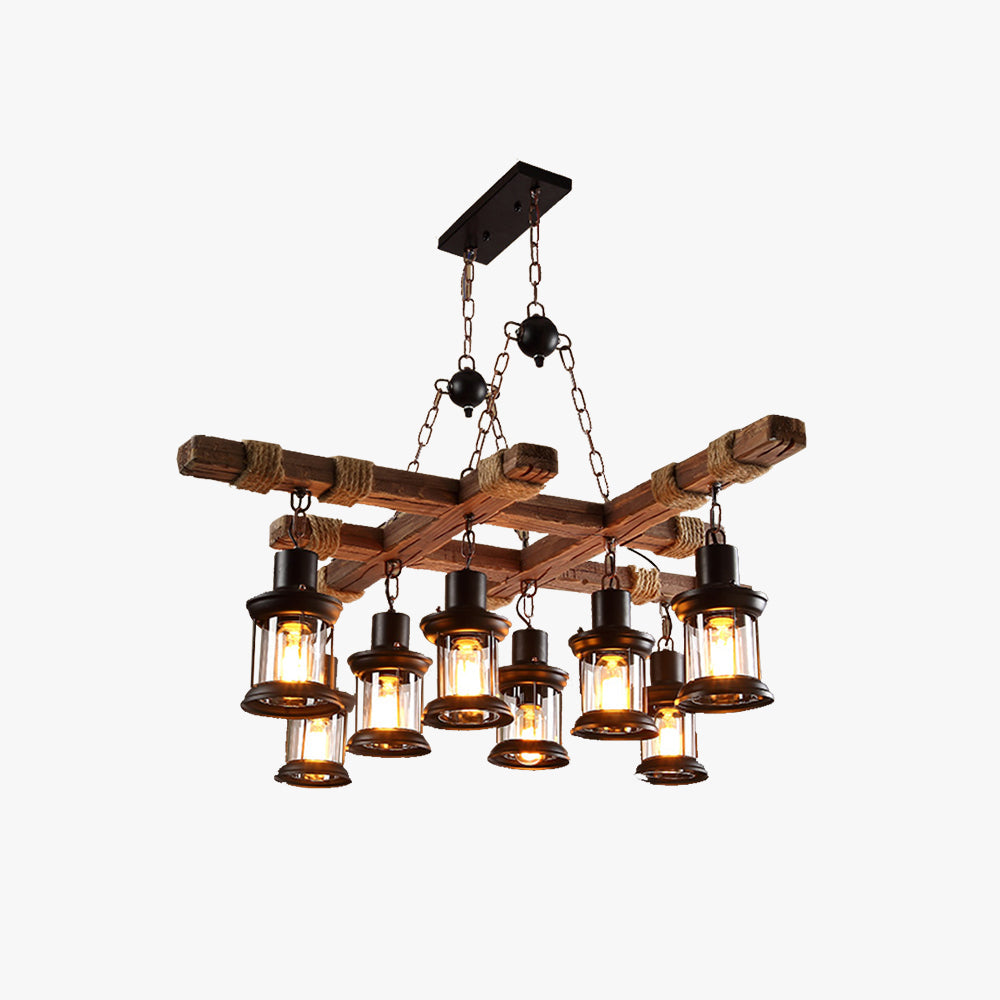 Epoch Industriel LED Classique Lustre Bois Métal Verre Salon/Bar - Neutralighting