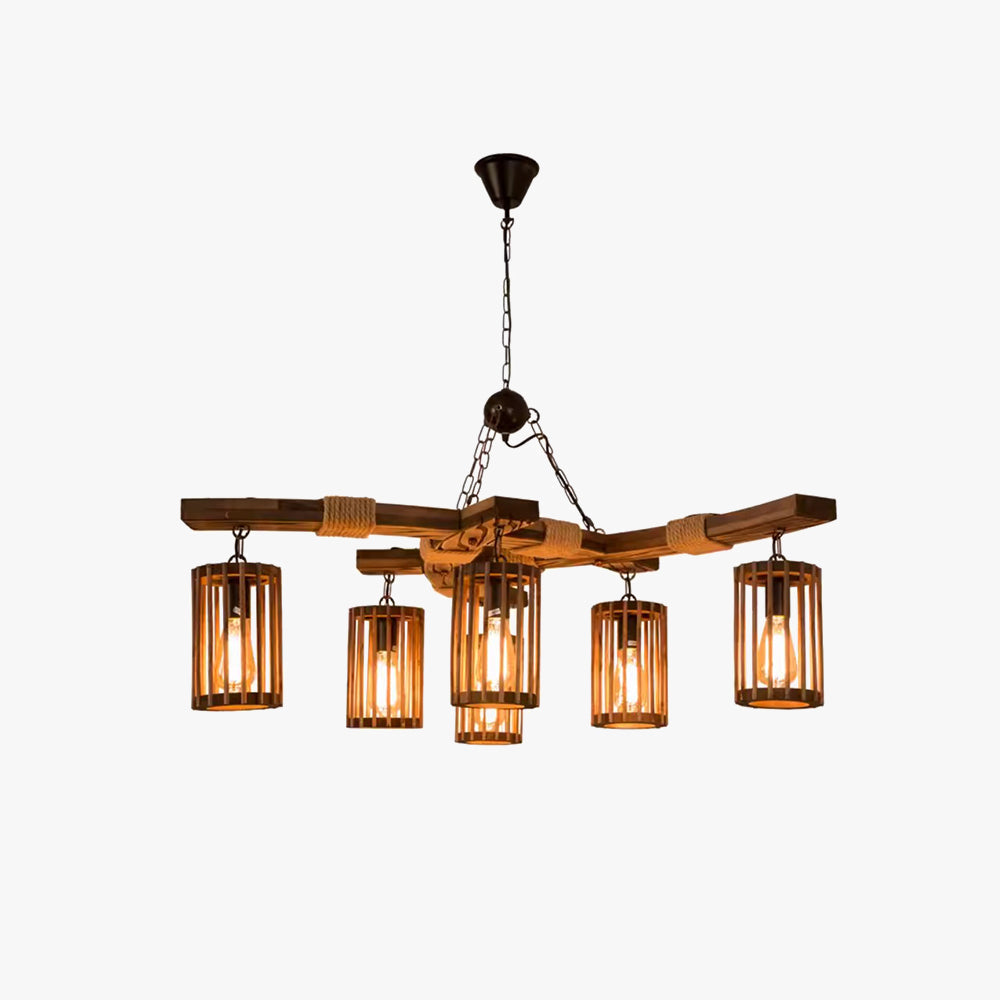 Epoch Moderne Rétro LED Lustre Bois Salon/Salle À Manger/Bar - Neutralighting