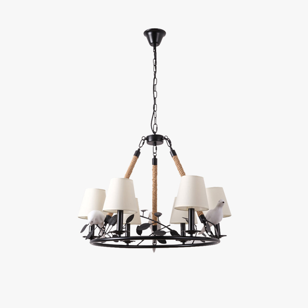 Epoch Vintage LED Lustre Noir Métal Tissu Salon/Chambre À Coucher - Neutralighting