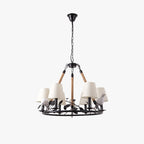 Epoch Vintage LED Lustre Noir Métal Tissu Salon/Chambre À Coucher - Neutralighting