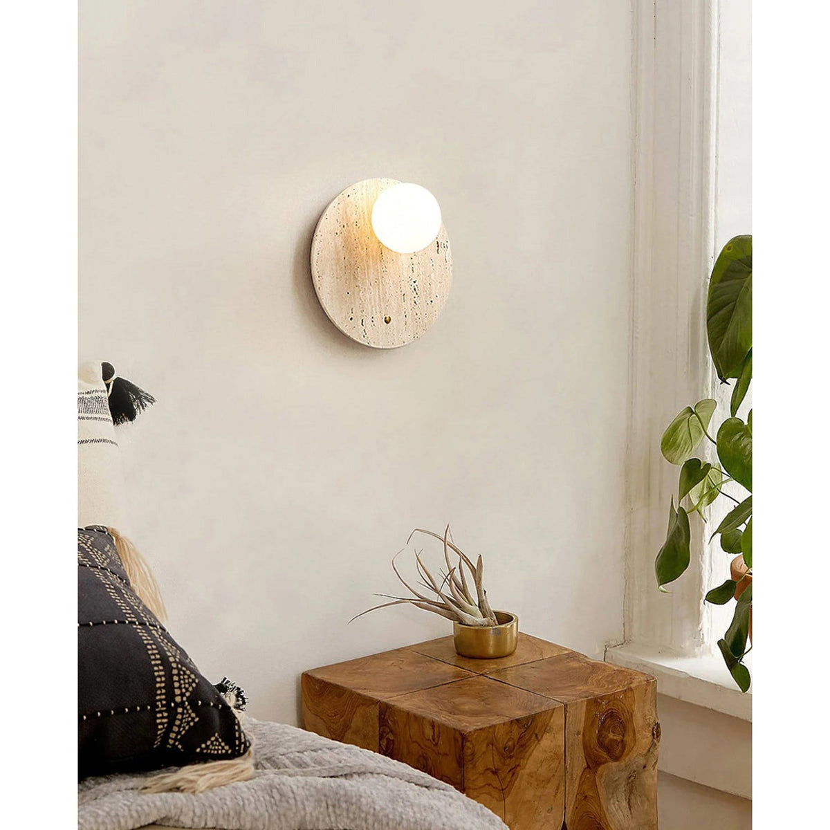 Alcareth Applique Murale Minimaliste Travertin Wabi - Neutralighting