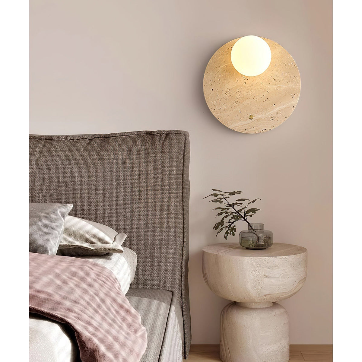 Alcareth Applique Murale Minimaliste Travertin Wabi - Neutralighting