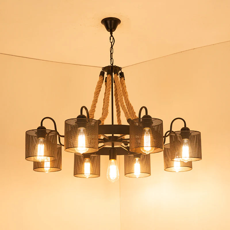 Epoch Suspension LED Vintage Corde Noire/Métal Salon - Neutralighting
