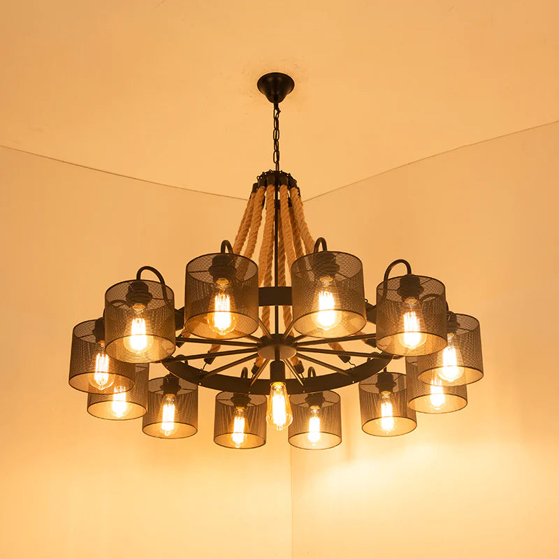 Epoch Suspension LED Vintage Corde Noire/Métal Salon - Neutralighting