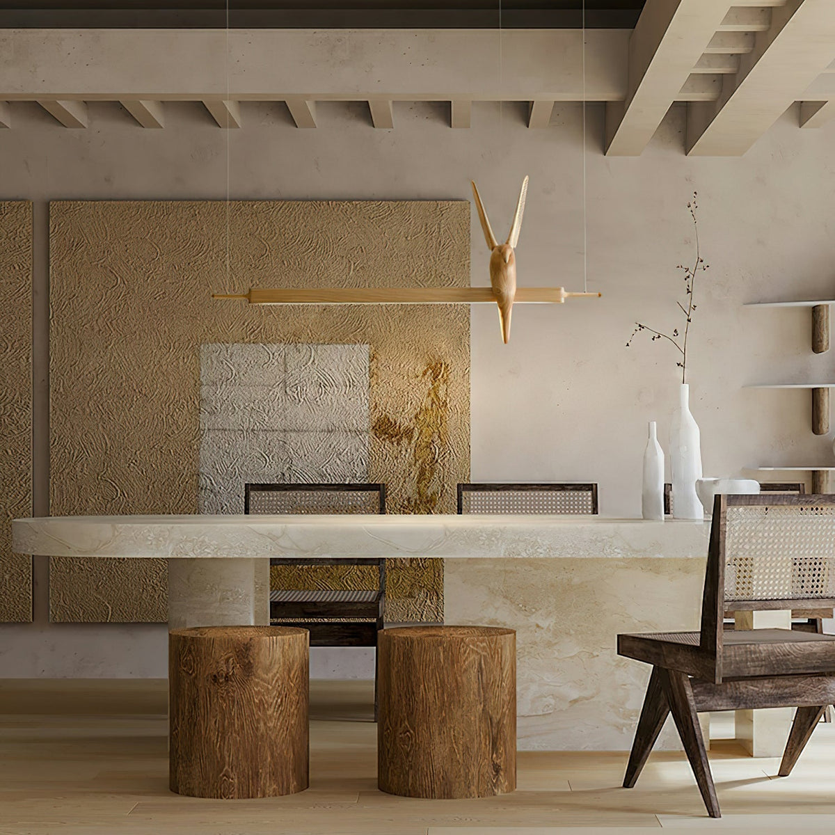 Varinisra Sculptural Oak Pendant Light - Neutralighting