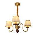 Erthaos Chandelier Bois Tissu Plissé Élégance Traditionnelle - Neutralighting