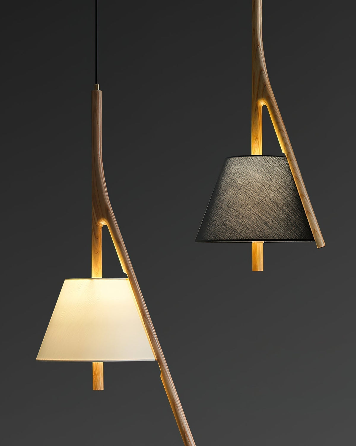Zovenarae Triangulaire Bois Pendentif Lumière - Neutralighting