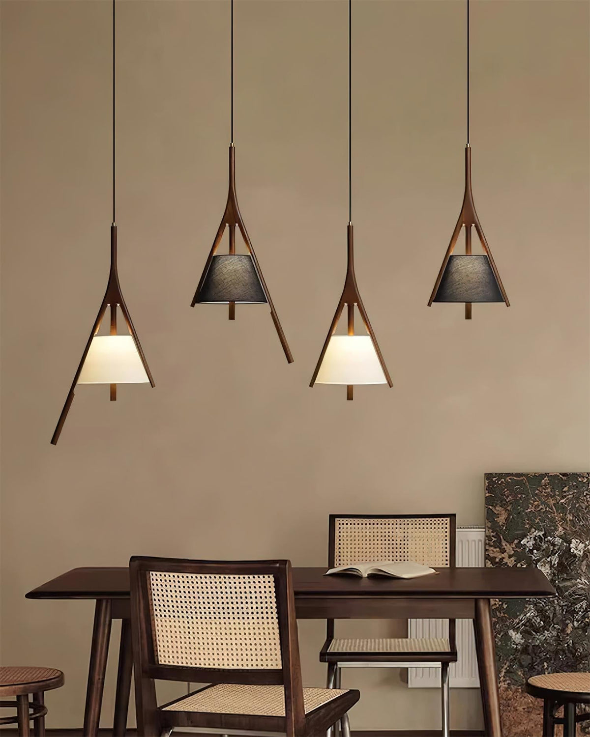 Zovenarae Triangulaire Bois Pendentif Lumière - Neutralighting