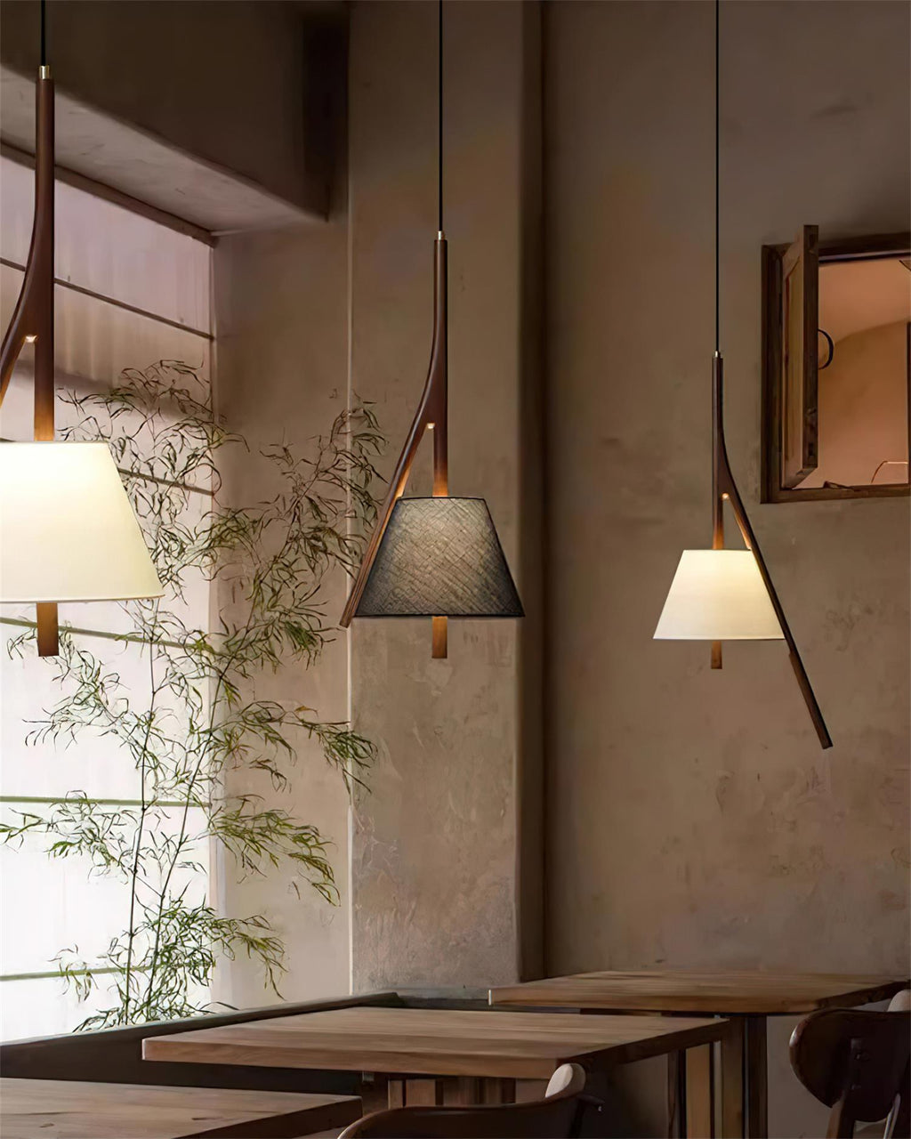 Zovenarae Triangulaire Bois Pendentif Lumière - Neutralighting