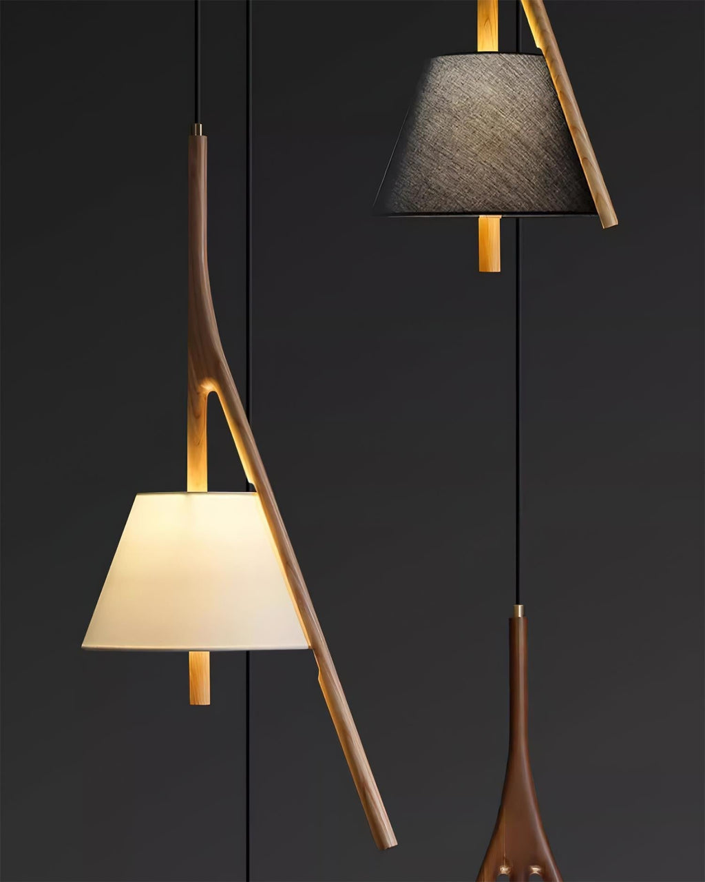 Zovenarae Triangulaire Bois Pendentif Lumière - Neutralighting