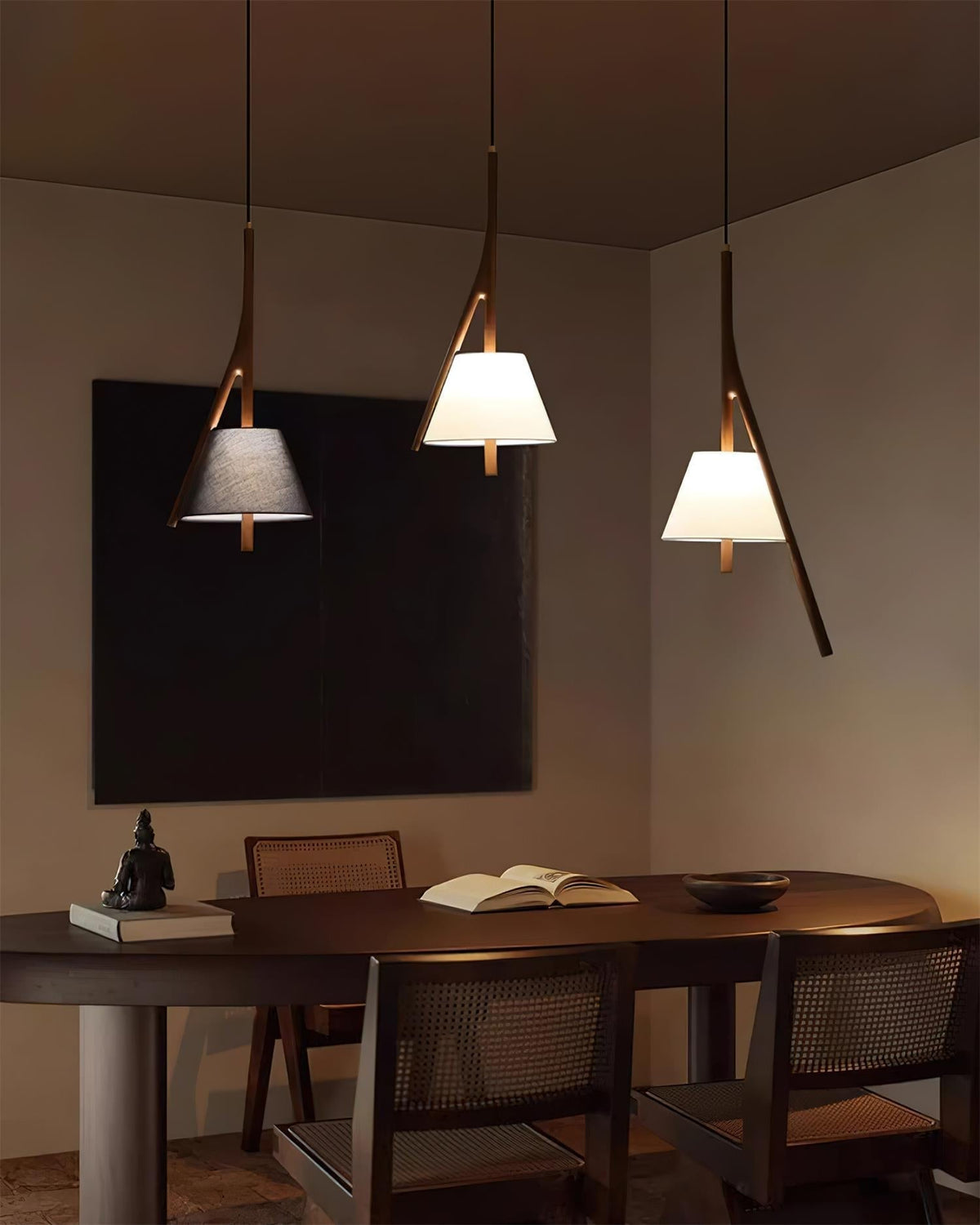 Zovenarae Triangulaire Bois Pendentif Lumière - Neutralighting