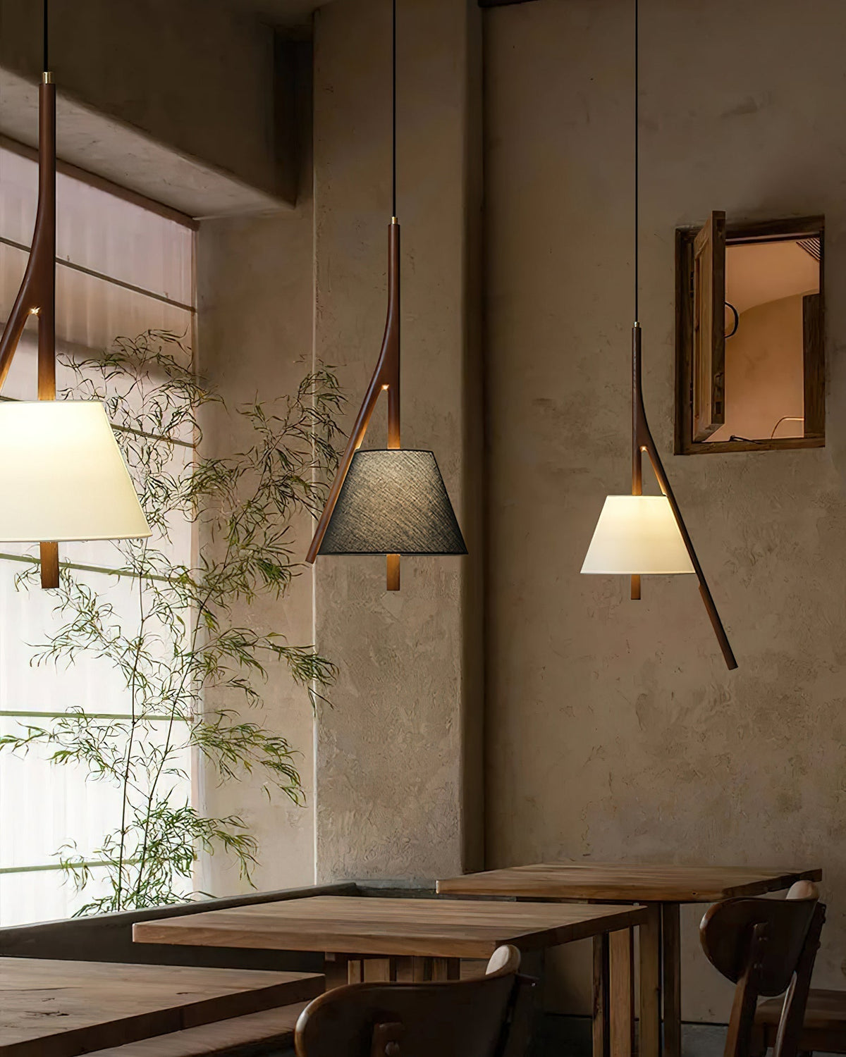 Zovenarae Triangulaire Bois Pendentif Lumière - Neutralighting