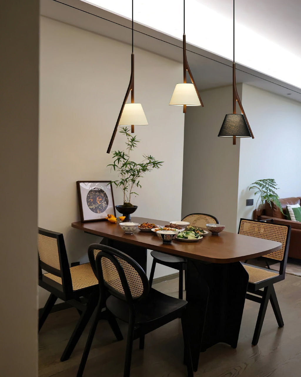 Zovenarae Triangulaire Bois Pendentif Lumière - Neutralighting