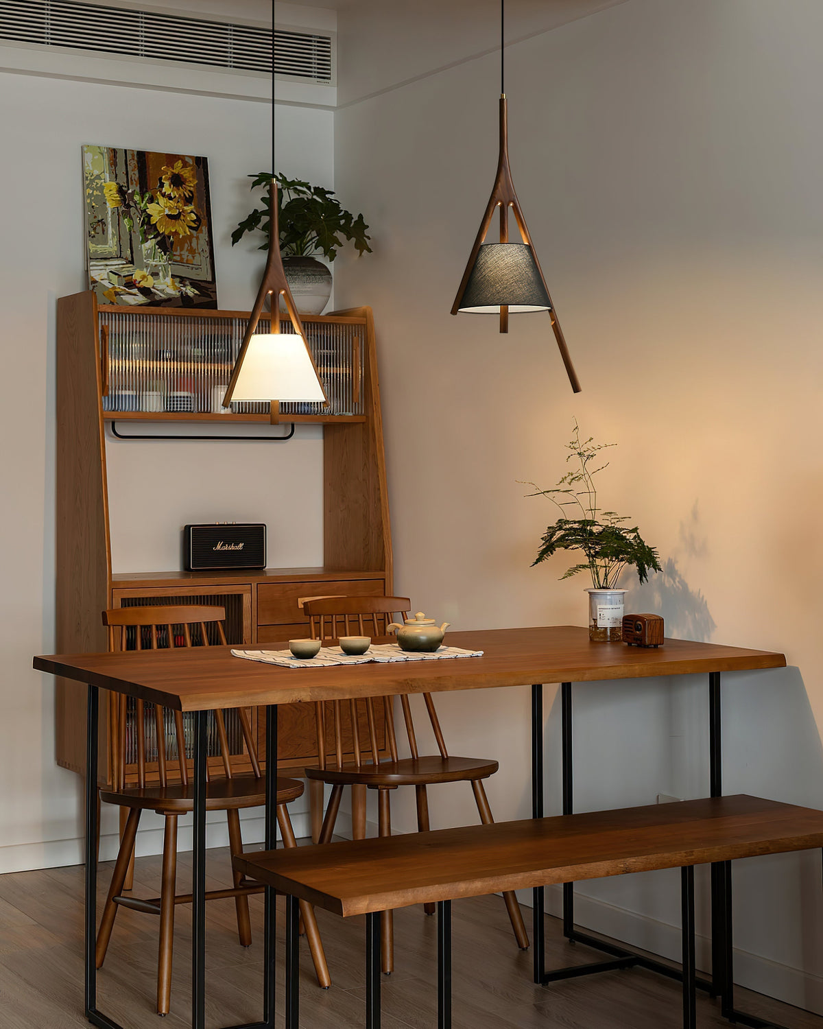 Zovenarae Triangulaire Bois Pendentif Lumière - Neutralighting