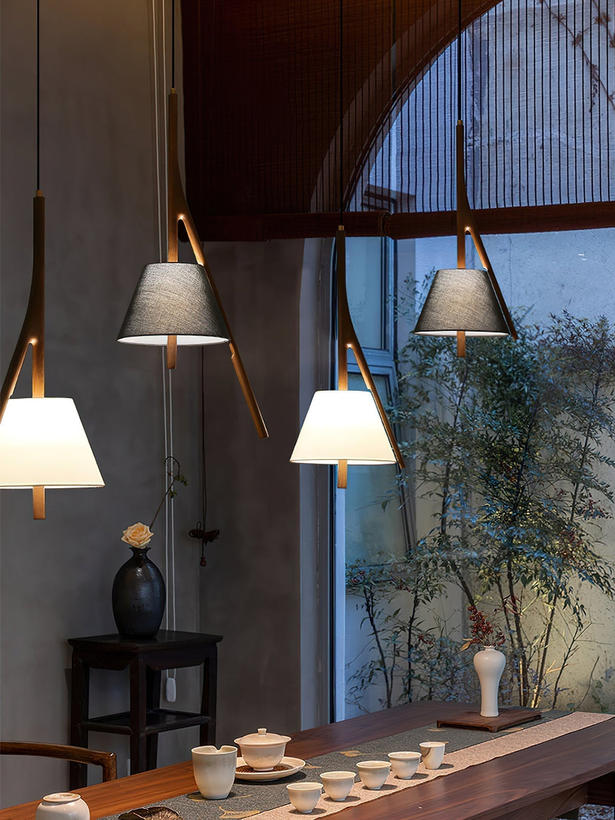 Zovenarae Triangulaire Bois Pendentif Lumière - Neutralighting