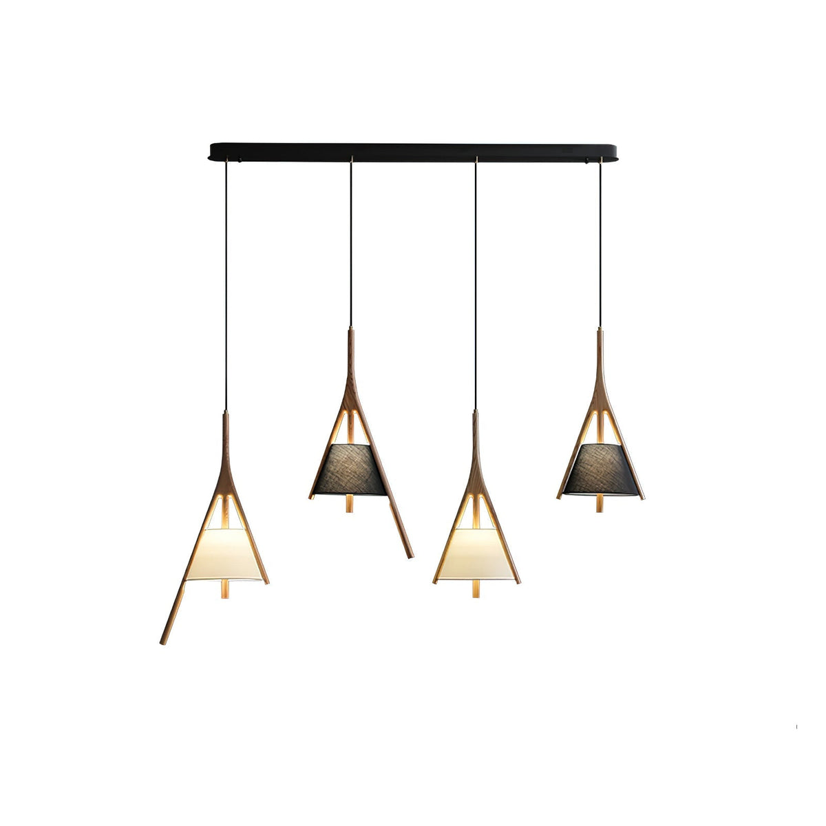 Zovenarae Triangulaire Bois Pendentif Lumière - Neutralighting