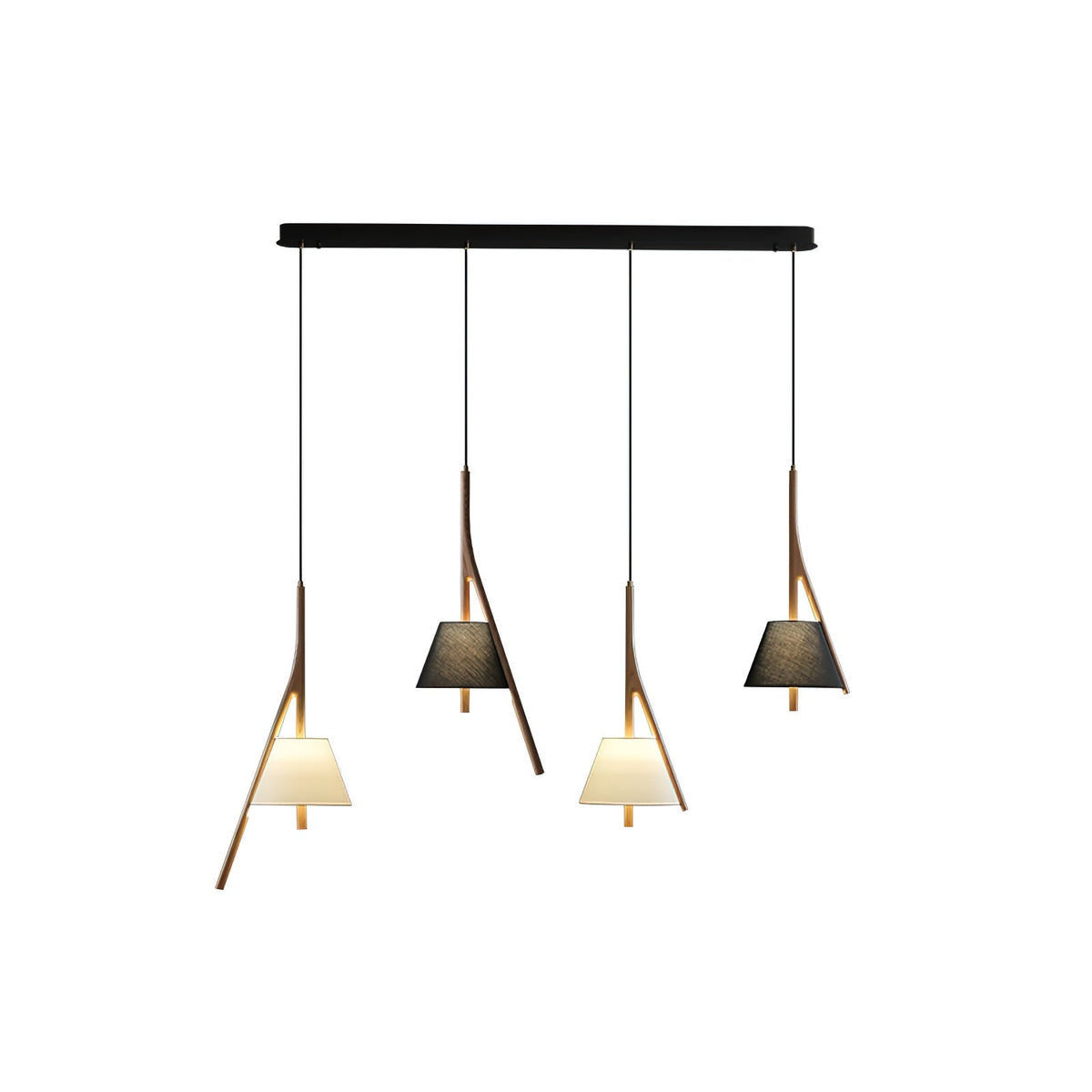 Zovenarae Triangulaire Bois Pendentif Lumière - Neutralighting