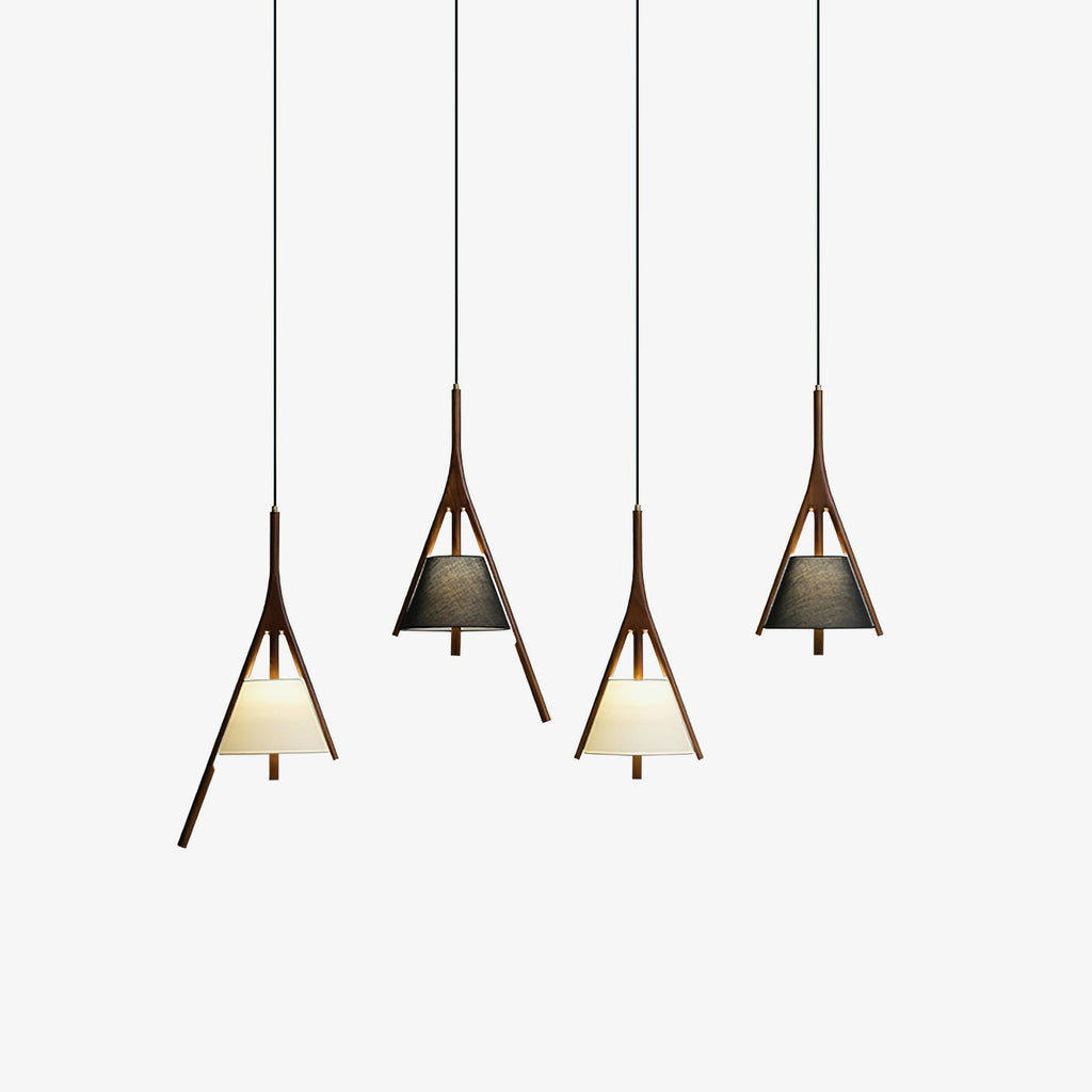 Zovenarae Triangulaire Bois Pendentif Lumière - Neutralighting