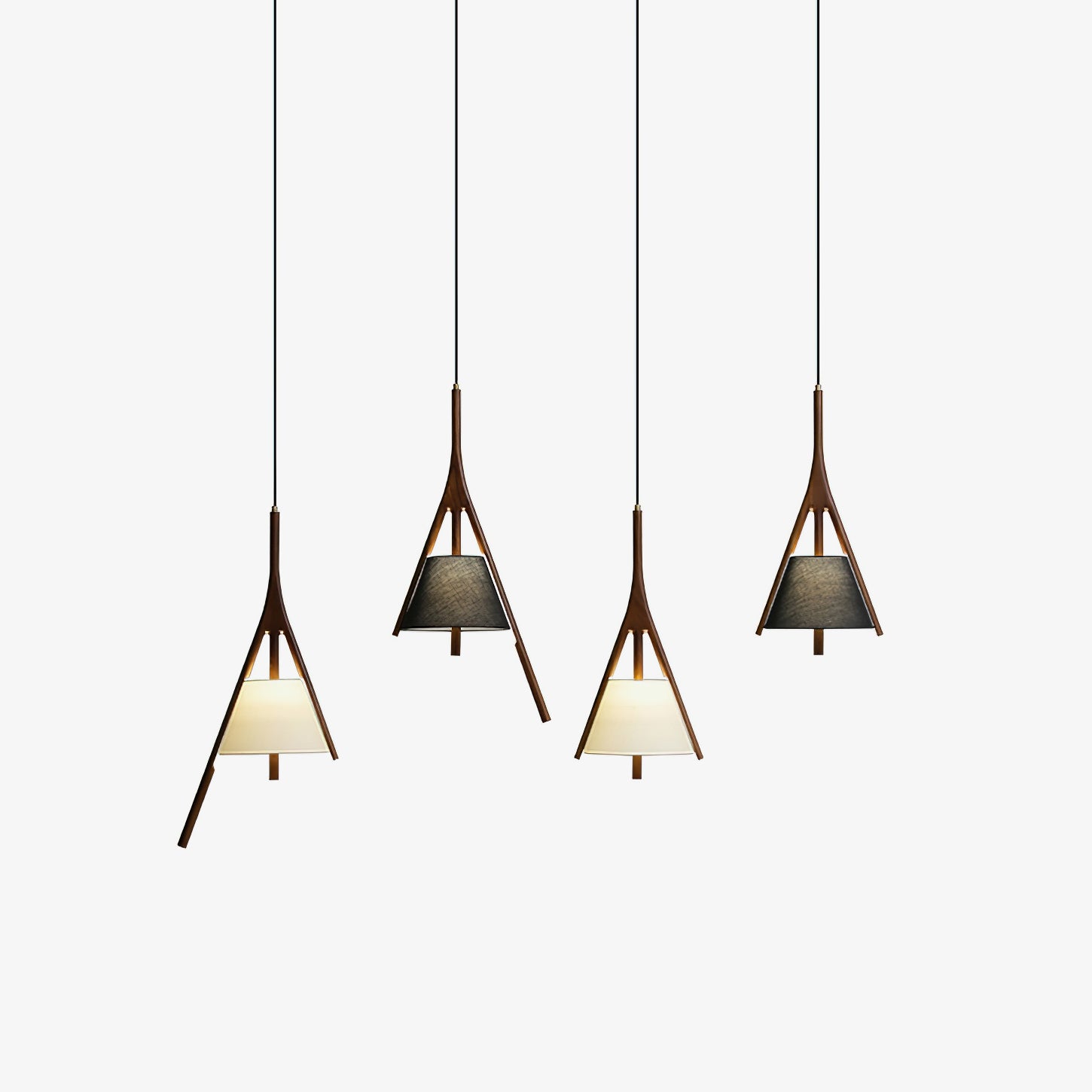 Zovenarae Triangulaire Bois Pendentif Lumière - Neutralighting
