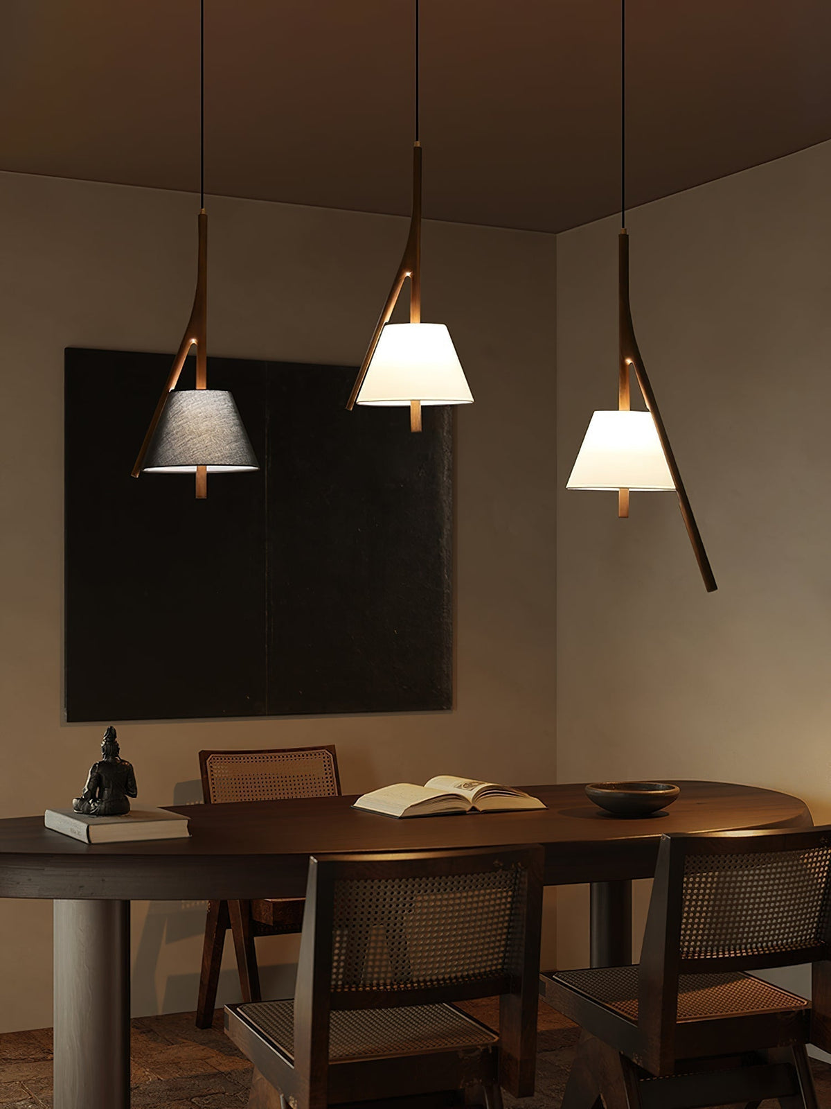Zovenarae Triangulaire Bois Pendentif Lumière - Neutralighting