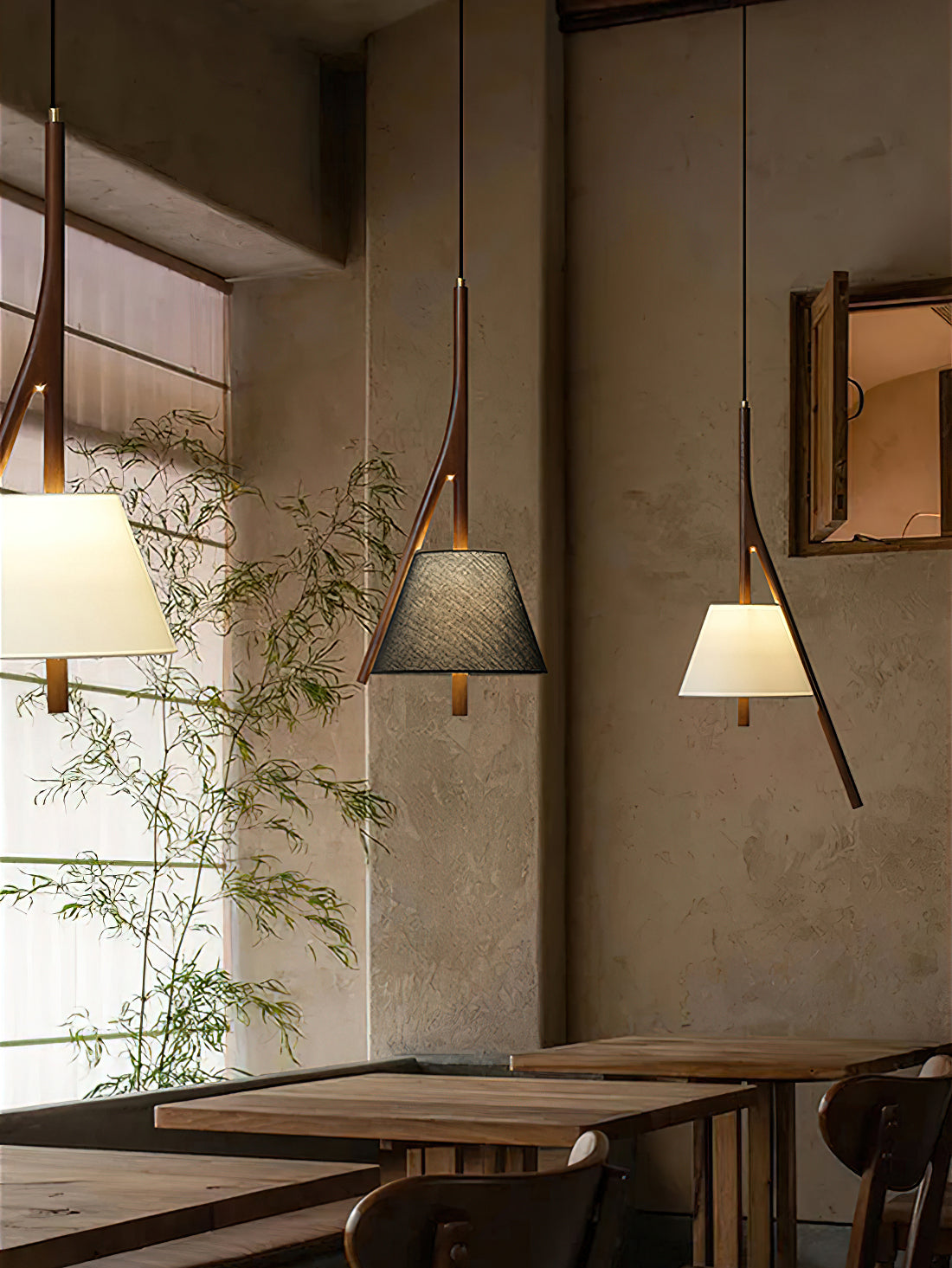 Zovenarae Triangulaire Bois Pendentif Lumière - Neutralighting